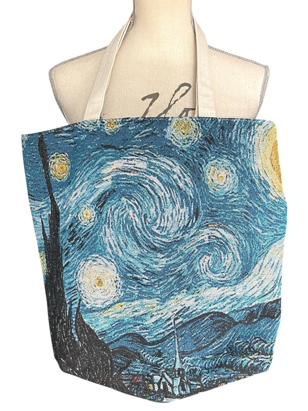 Van Gogh Starry Night Woven Tapestry Tote Bag (17"x17")